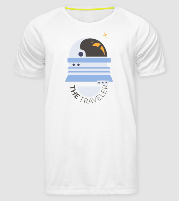 The Traveler model alb pe tricou