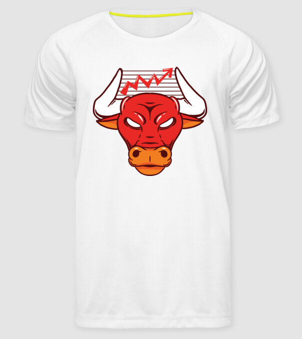 Bursa de Valori Taur model alb pe tricou