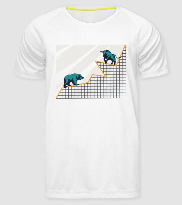 Bursa de Valori Taur vs Urs model alb pe tricou