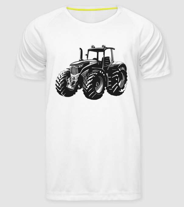 Tractor model alb pe tricou