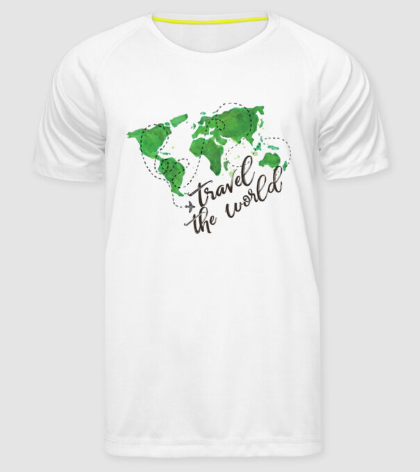 Travel the world model alb pe tricou