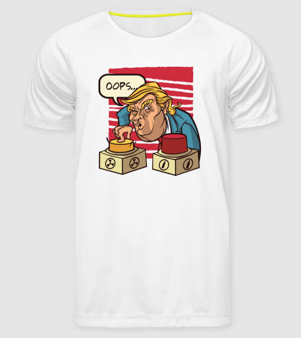 Trump Bombă nucleară model alb pe tricou