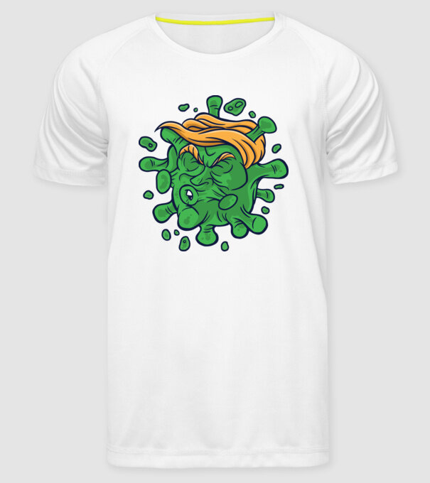 Covid Trump model alb pe tricou