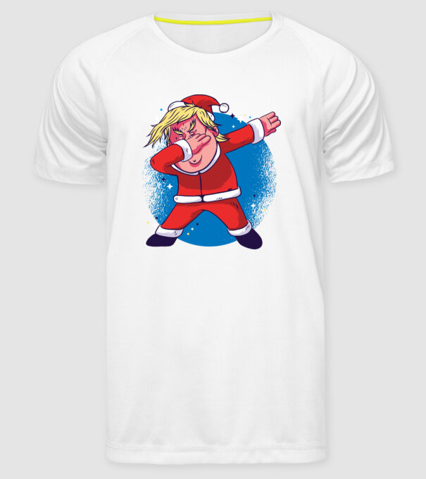 Trump Moș Crăciun dans DAB model alb pe tricou