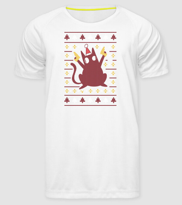 Pulover urât Pew Pew Pew Madafakas model alb pe tricou