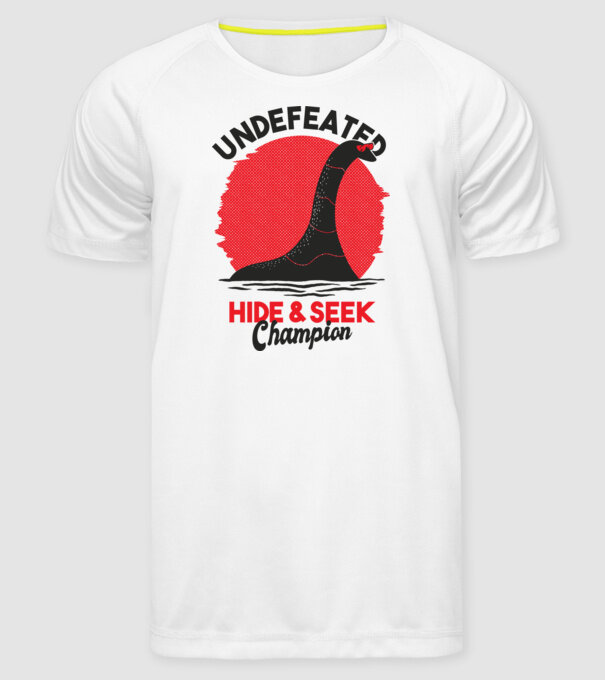 Undefeated Hide & Seek Champion model alb pe tricou