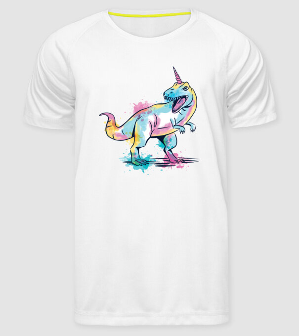 Unicornsaurus - Dinozaur Unicorn model alb pe tricou