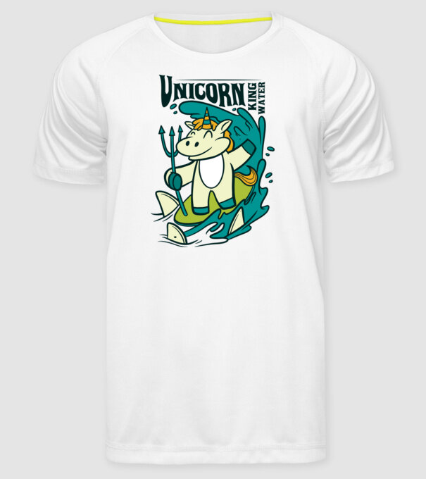 Unicorn regele apelor model alb pe tricou