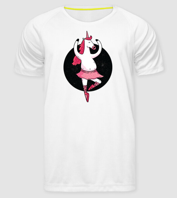 Unicorn Balet model alb pe tricou