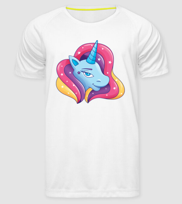 Cap de unicorn model alb pe tricou