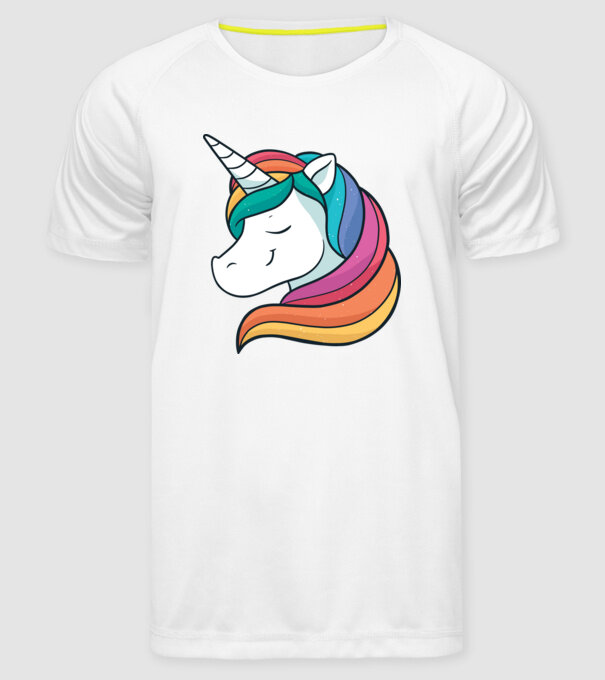 Cap de unicorn model alb pe tricou