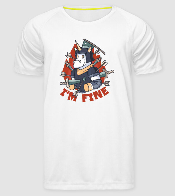 Cavaler Unicorn model alb pe tricou