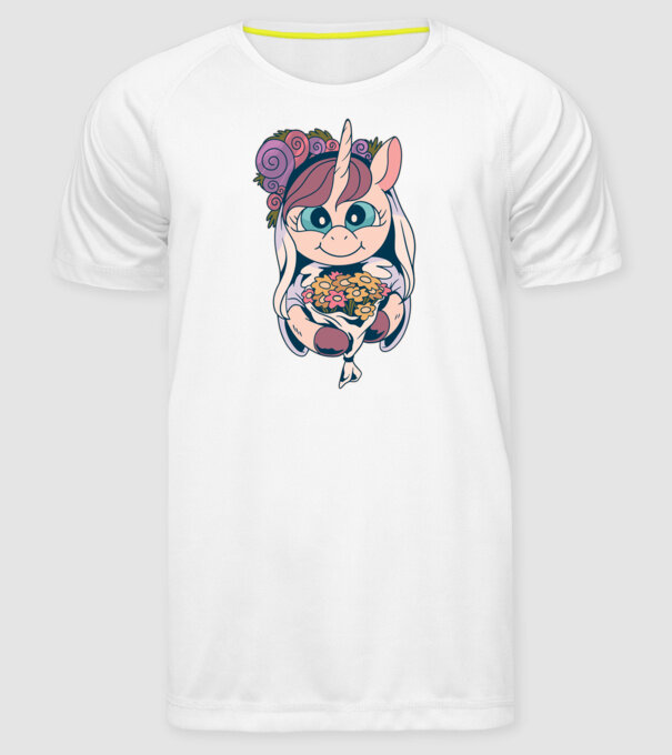 Unicorn Mireasă model alb pe tricou