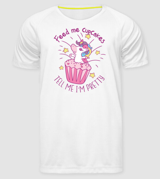 Unicorn Muffin model alb pe tricou