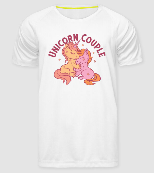 Pereche Unicorn model alb pe tricou