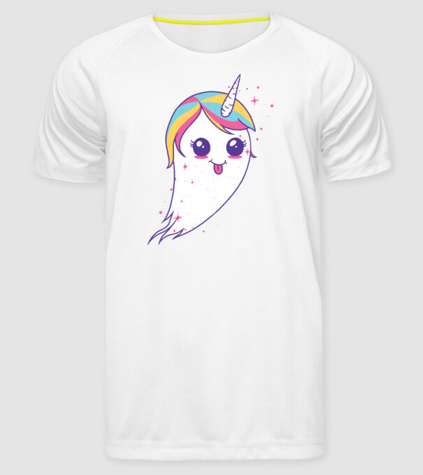 Unicorn Fantoma model alb pe tricou