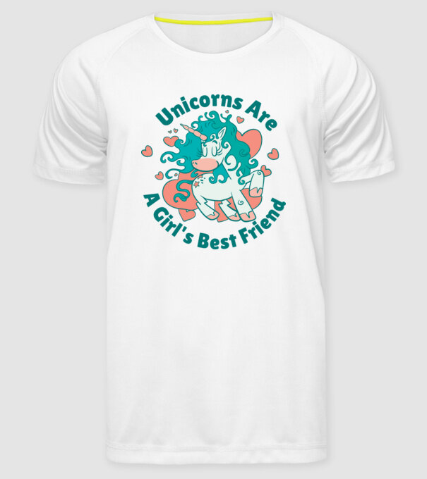 Unicornii sunt cei mai buni prieteni ai fetelor model alb pe tricou