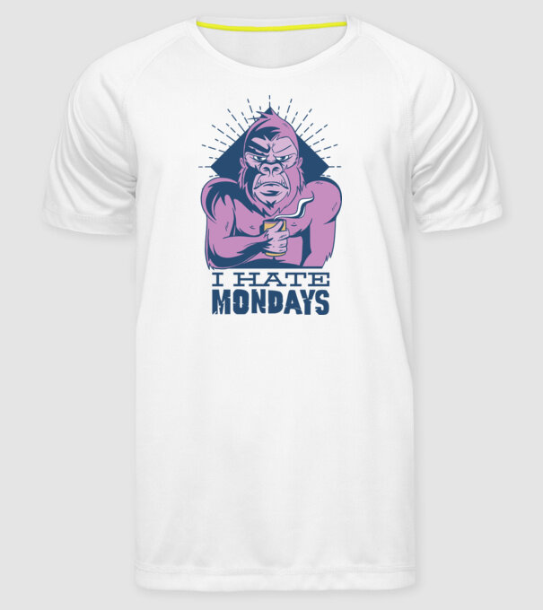 Urăsc zilele de luni model alb pe tricou