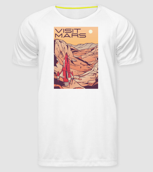Călătorie pe Marte afiș model alb pe tricou