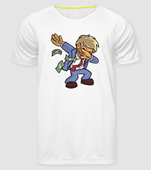 Om de afaceri DAB model alb pe tricou