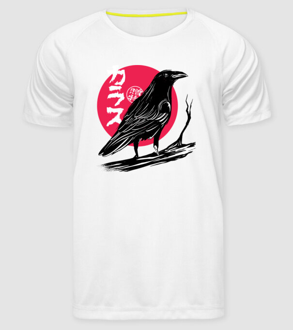 Cioară model alb pe tricou