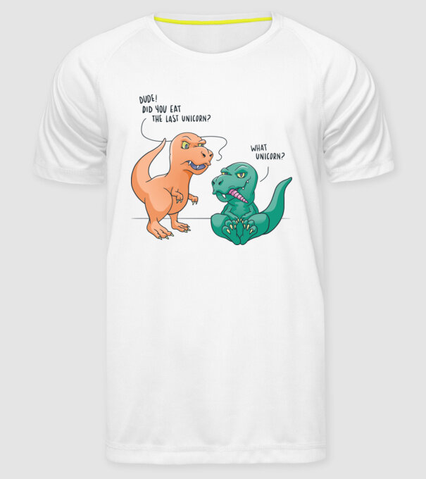Tricou cu Dinozaur amuzant model alb pe tricou