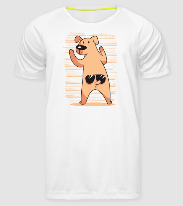 Tricou cu Câine amuzant model alb pe tricou