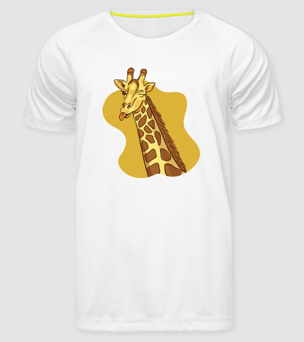 Girafă amuzantă model alb pe tricou