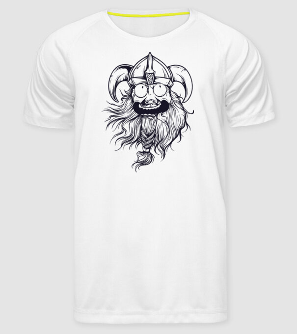 Viking model alb pe tricou