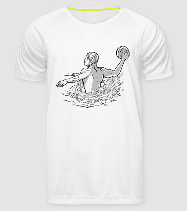 Jucător polo pe apă model alb pe tricou