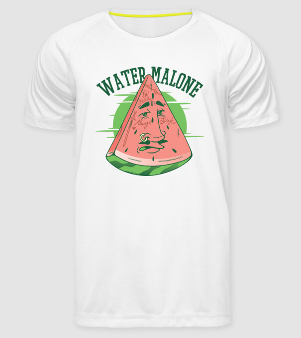 Water Malone model alb pe tricou
