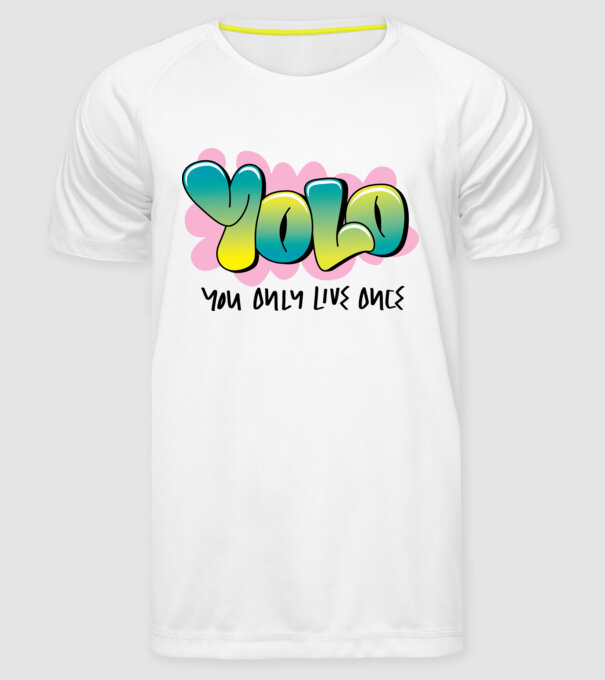 YOLO - You only live once model alb pe tricou