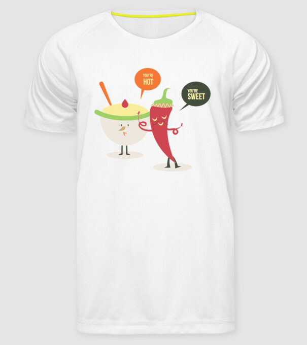 You are hot - You are sweet model alb pe tricou