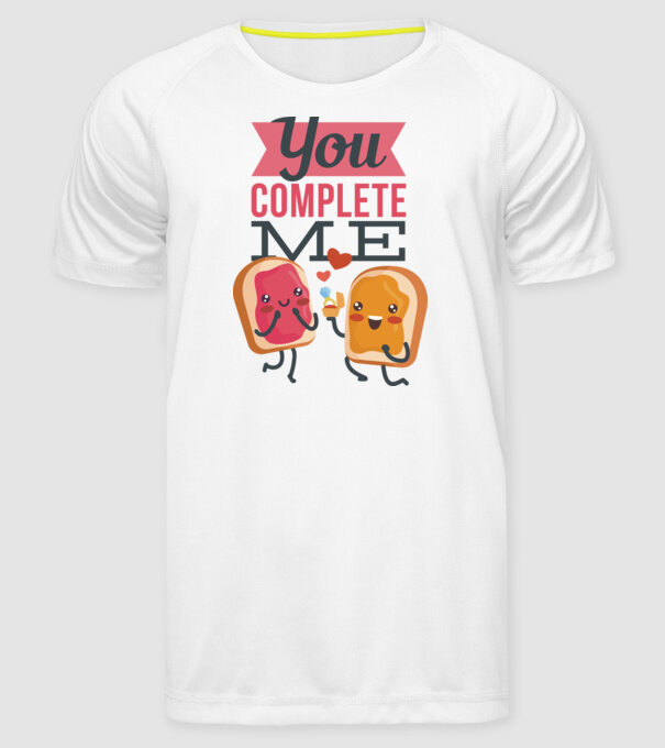 'You Complete Me Tricou drăguț pentru Valentine''s Day' model alb pe tricou