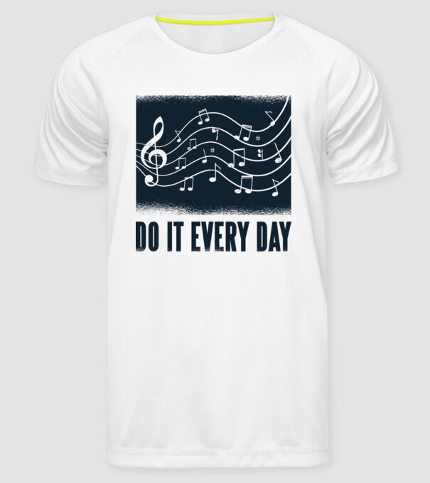 Note muzicale model alb pe tricou