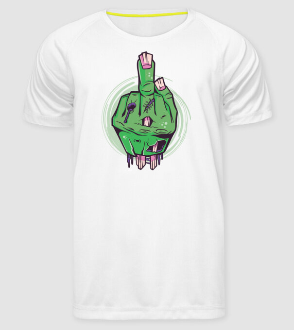 Mână Zombie model alb pe tricou