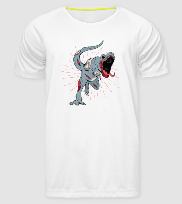 T-rex Zombie model alb pe tricou