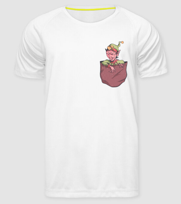 Elf de buzunar model alb pe tricou