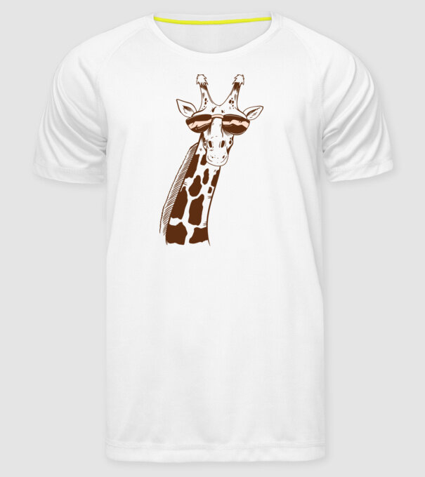 Cap Girafă model alb pe tricou