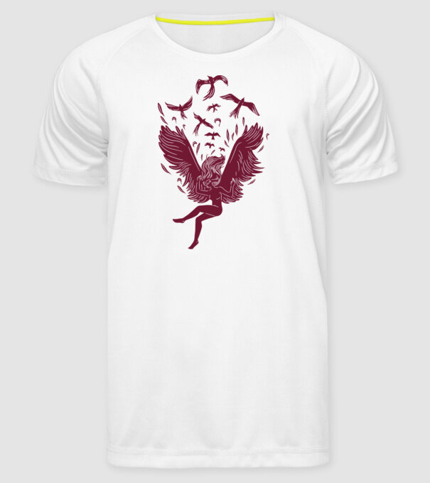 Îngerul care cade model alb pe tricou