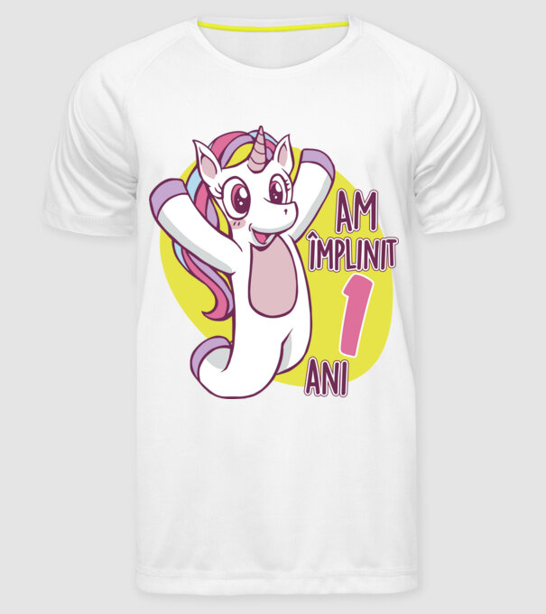Am împlinit 1 an model alb pe tricou