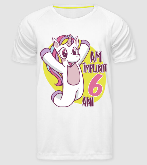 Am împlinit 6 ani model alb pe tricou