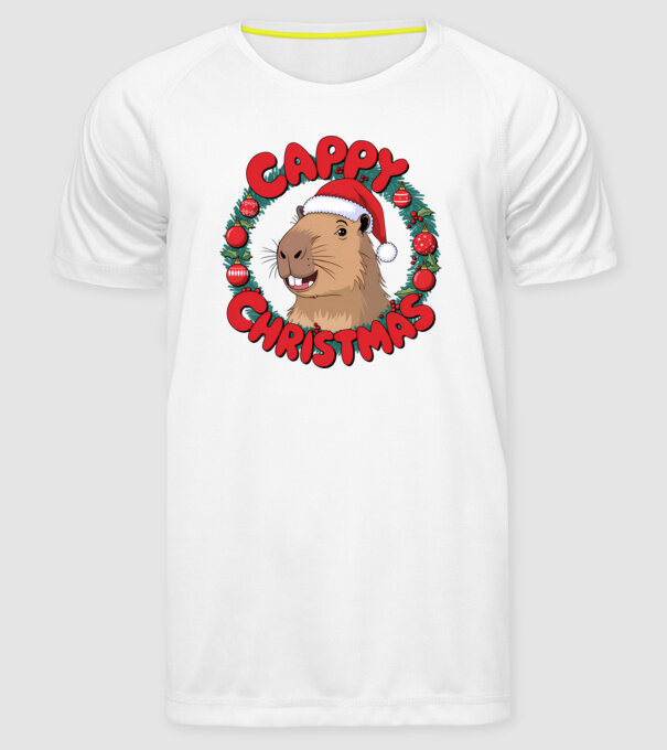 Cappy Christmas 1 model alb pe tricou