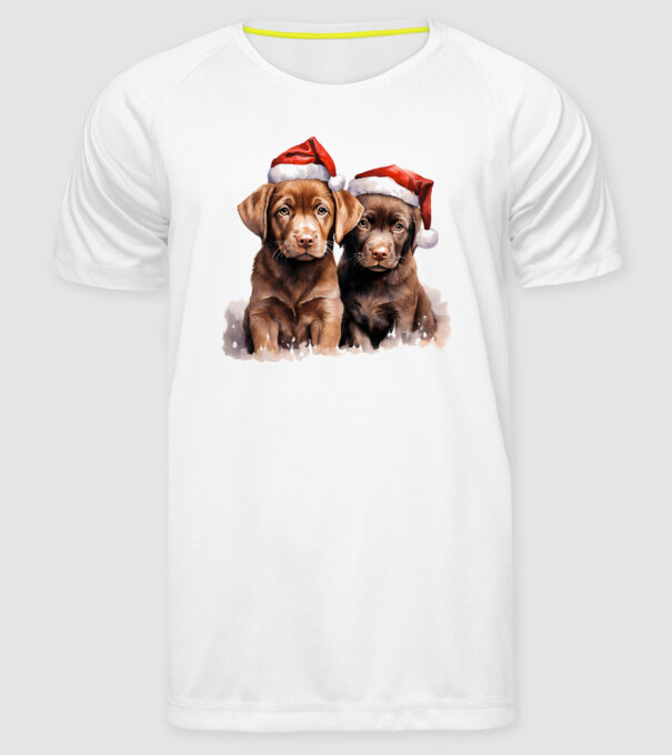 Catelusi Craciun Alb model alb pe tricou