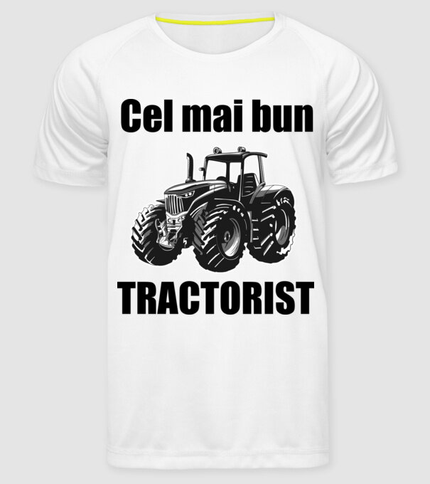 Cel mai bun tractorist model alb pe tricou