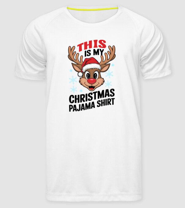 Christmas Pajama Reindeer Alb model alb pe tricou