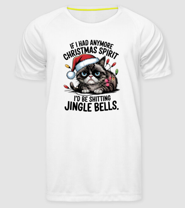 Christmas Spirit Grumpy Cat Alb model alb pe tricou