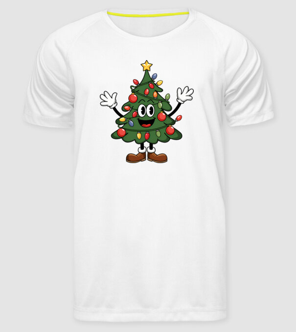 Copac de Crăciun drăguț model alb pe tricou