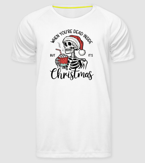 Dead inside, but it's christmas Alb model alb pe tricou