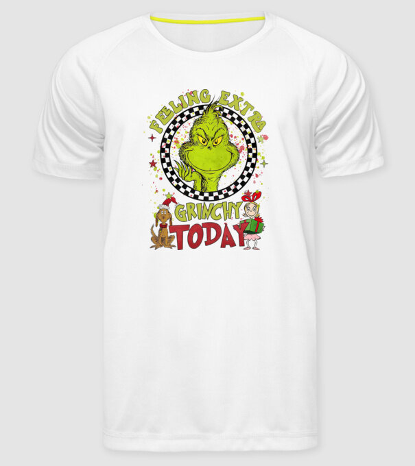Feeling extra Grinchy today - Grinch model alb pe tricou